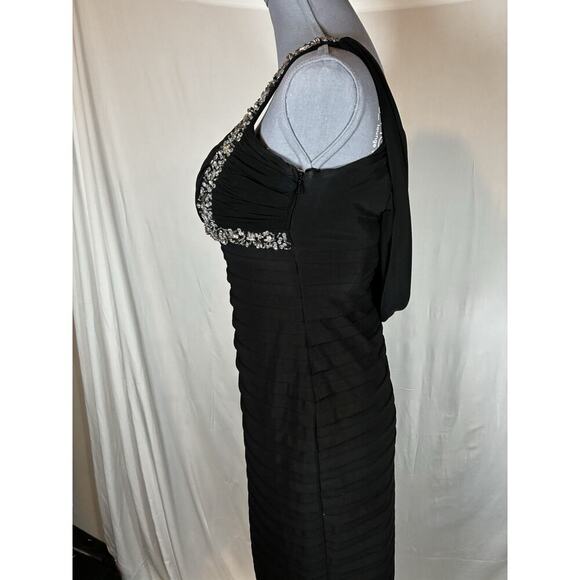 BETSY & ADAM Rhinestone Cross Back Formal Cocktail Dress 4P Prom Dance Party - Picture 5 of 10